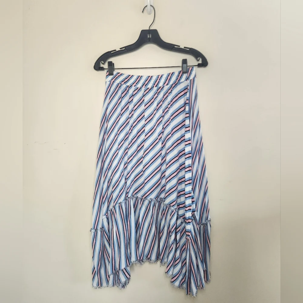 Women's Midi Flare Striped Skirt Sz Medium